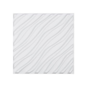 3D seinapaneelid, 12 tk, 19,7x19,7 cm, valged, PVC, minimalistlik disain