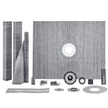 Dušinurga karniisi ja alusega komplekt, 1219x1524 mm, PVC ääris, roostevabast terasest rest