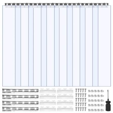 ПВХ-занавеска для дверей, 121,9 x 243,8 см, прозрачная.