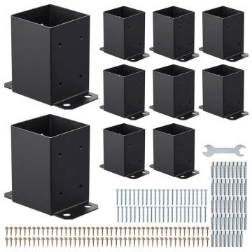 4x4 süsinikterasest postiklambrid, mustad, 10 tk, 91x91 mm