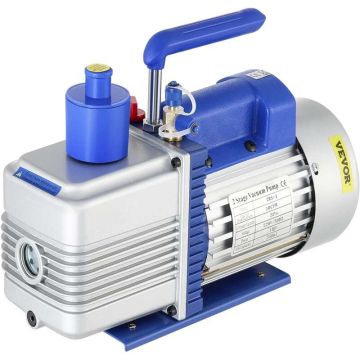 Двухступенчатый вакуумный роторный насос, 10 CFM, 220 В, синий.