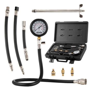 Survemõõturi adapterite komplekt autole, 9 osa, 0-300 psi, voolikute ja kohvriga
