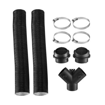Diiselkütteseadme 75 mm toru ventilatsioonikomplekt, must, Y-ühendus
