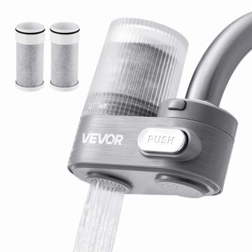 Vertikaalne veefilter kraanile, süsinikkiust, hall, 3 filtrit