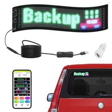 Programmeeritav värviline LED-märk, 38x10 cm, Bluetooth-juhtimine