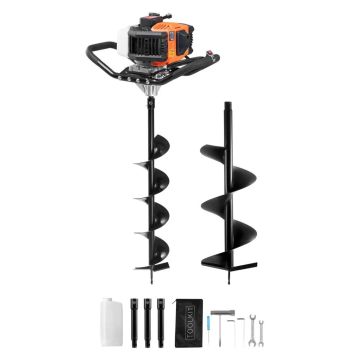 Bensiinimootoriga mullafrees 52 cm³, 1450 W, koos otsikute ja pikendustega, oranž-must