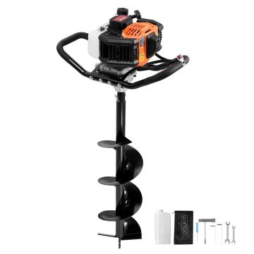 Bensiinimootoriga mullafrees 43 cm³ 1250 W 8-tollise puuriteraga, oranž