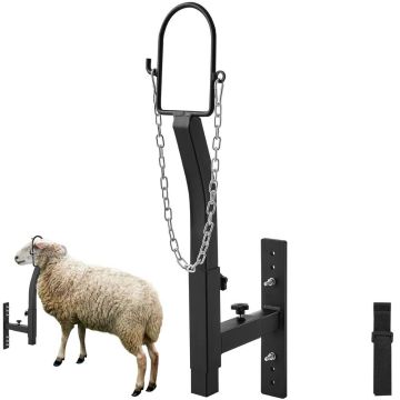 Loomade pügamis- ja lüpsialus, metallist, reguleeritav, must