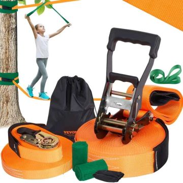 Slackline'i komplekt treeningköiega 18,29 m täiskasvanutele ja lastele