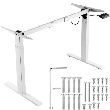 Kõrguse reguleeritav valge lauaraam, 70-117 cm, 95-158 cm