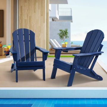 Adirondacki plastist aiatoolid, 2 tk, tumesinised, topsihoidjaga