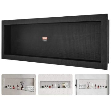Dušinišš, süvistatud, must, 40,64x127 cm, ühe riiuliga korraldaja