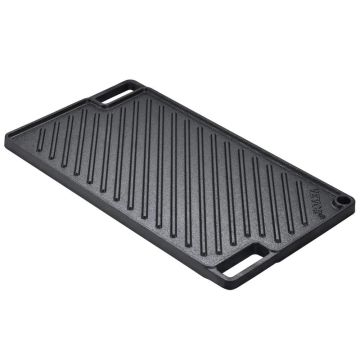 Pööratav malmist grillpann, 23,4 cm x 40,7 cm, must, mittenakkuv