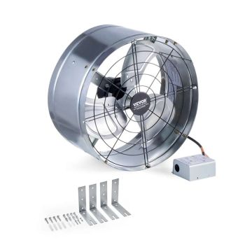 Viilkatusel ventilaator, 15 tolli, termostaadiga, tsingitud