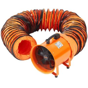25,4 cm kaasaskantav tööstusventilaator 10 m õhuvoolikuga, oranž