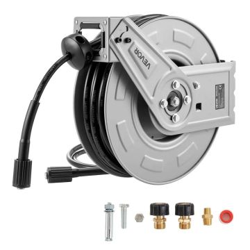 Survepesuri voolikurull, 19,8 m, terasest, automaatne kerimisrull, max. 3200 PSI