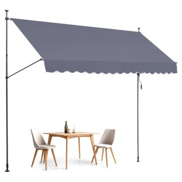Sissetõmmatav terrassi varikatus 157x47 tolli, reguleeritav, tumehall