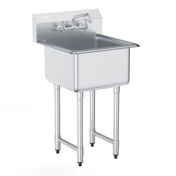 Roostevabast terasest ühe kausiga eraldiseisev valamu segistiga, 533x1041 mm