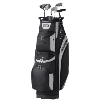 Golfikott 36 tolli, 14 taskuga sektsiooni, must, vastupidav, käepidemete ja rihmadega
