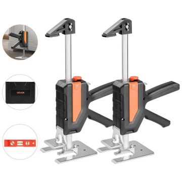 Käsitõstukid metallist 2 tk, 200 kg, 195 mm, must, magnetilise loodiga