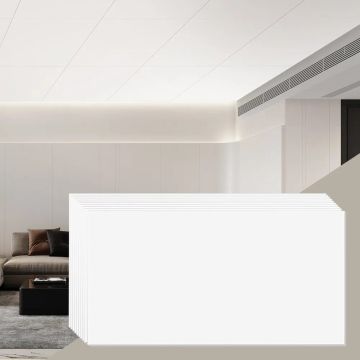 Потолочные плитки 24x24 дюйма, 10 шт., белые, ПВХ, встраиваемые.