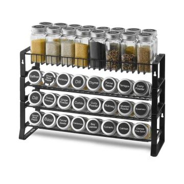 Eemaldatav vürtsiriiul kappide jaoks, 4 purki, 15,8x10,7 tolli