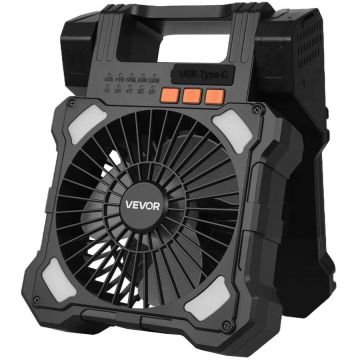 Laetav 20000 mAh päikeseventilaator LED-tulega, 20 cm, juhtmevaba, USB