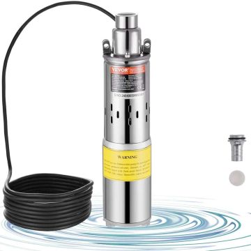Päikeseenergial töötav 24V sukeldatav veepump, 277W, 35l/min, 20m sügavus