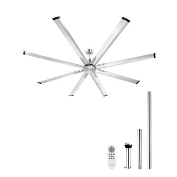Laeventilaator 213 cm, 6 kiirust, alumiinium, harjatud nikkel