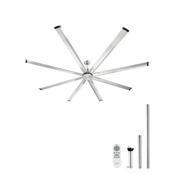 Laeventilaator 244 cm, 8 labaga alumiiniumist, ilma valgustuseta, puldiga