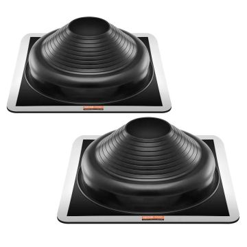 2 tk 6,75–14" katusetorude tihendusotsikut, painduv EPDM-teip, metallalus