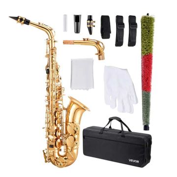Набор альт-саксофона для начинающих, медный, золотой, 23 клавиши, футляр.