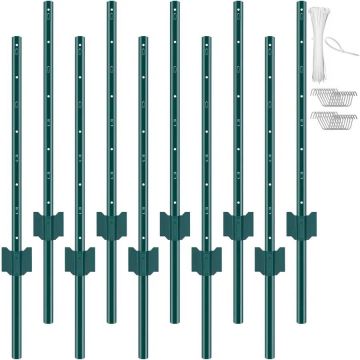 Aiapostid, 3 jalga, 10 tk, terasest, rohelised, U-kujulised profiilid