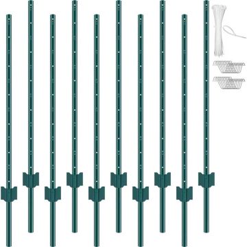 1,2 m rohelised terasest aiapostid, 10 tk, U-kujulised