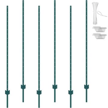6 tk rohelisi 1,8 m metallaiaposte (terasest)