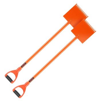 Plaadilabida komplekt 2 tk, D-kujuline käepide, 45# teras, oranž