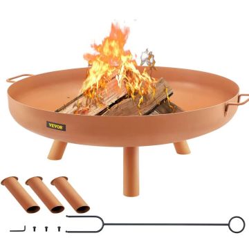 Чаша для костра, 30 дюймов, круглая, из углеродистой стали, коричневая.