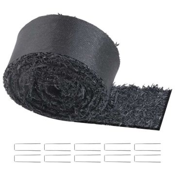 Резиновая мульча для ландшафтного дизайна, 120x4,5 дюймов, черная.