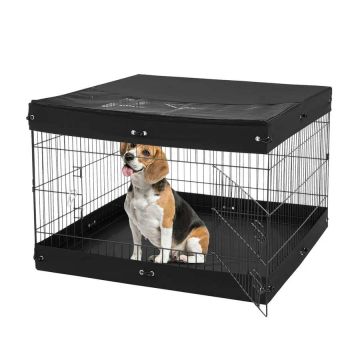 Kokkupandav metallist koerte ja kasside mänguaedik, 24x36 tolli paneelid, 4 tk.