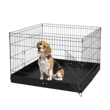 Kokkupandav metallist koeraaedik, 4-osaline, 24x36 tolli, ukse ja 600D Oxford põhjaga