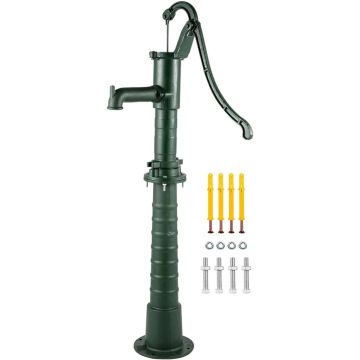 Käsitsi malmist veepump alusega, roheline, 66 cm