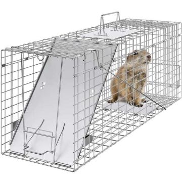 Гуманная ловушка для животных с ручкой, оцинкованная, 79x25x30,5 см.