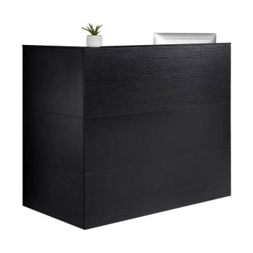 L-kujuline must vastuvõtulaud sahtli ja klaviatuurialusega, 55x31x47 tolli.