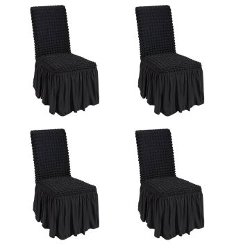 Universaalsed venivast spandexist toolikatted seelikuga, 4 tk, mustad