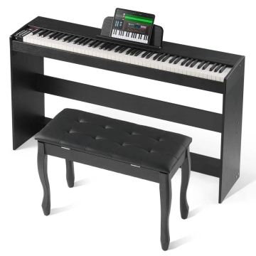 Цифровое пианино с утяжеленными клавишами, 88 клавиш, встроенные динамики, Bluetooth, USB, MIDI.