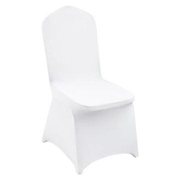 Эластичные белые чехлы для складных стульев из спандекса, 12 шт.