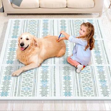 Детский игровой коврик из 6 частей из ЭВА-пены, 24"x24", светло-серый.