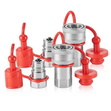 1/2-tollised (1,3 cm) koonilised hüdraulilised NPT-liitmikud 4 kaitsekorgiga