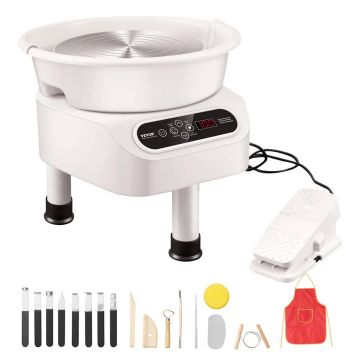 Keraamiline saviketas pedaaliga, 27,9 cm, 450 W, valge