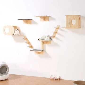 Настенные полки и мебель для кошек, 7 шт., до 18 кг